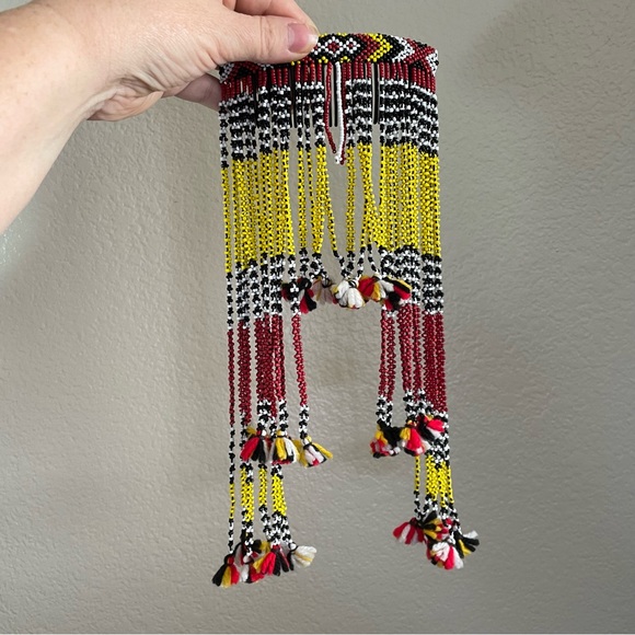 Vintage Handmade Native American Beaded Dangling Hair Comb Rare One of a Kind - Picture 1 of 12